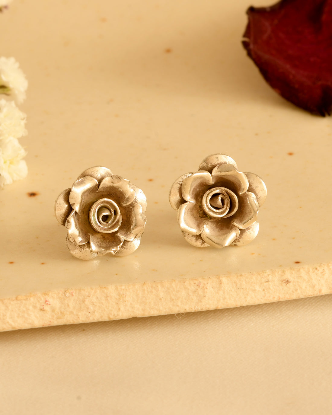 Petite Blossom Silver Stud Earrings