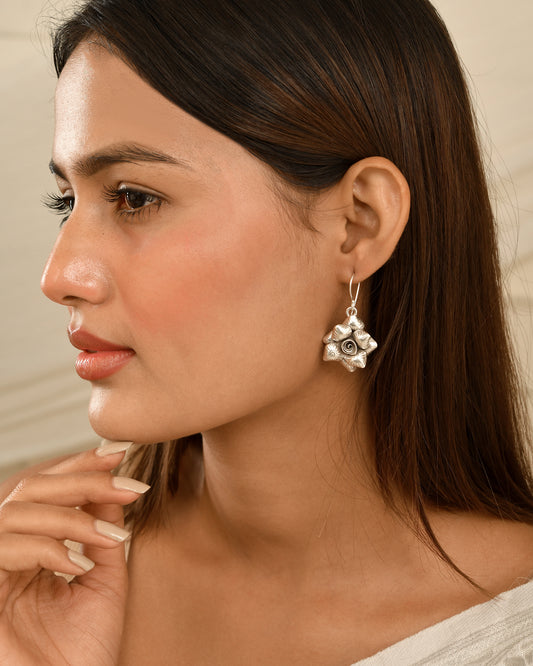 Wild Rose Silver Earrings