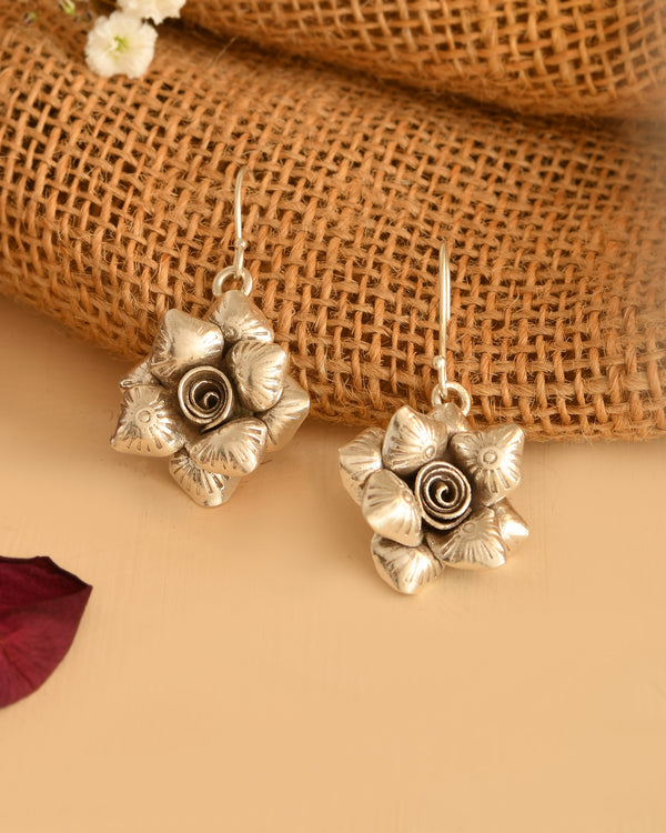 Wild Rose Silver Earrings