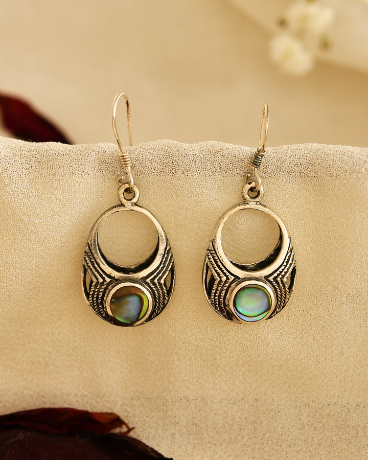 Pearl Leaf Silver Earrings