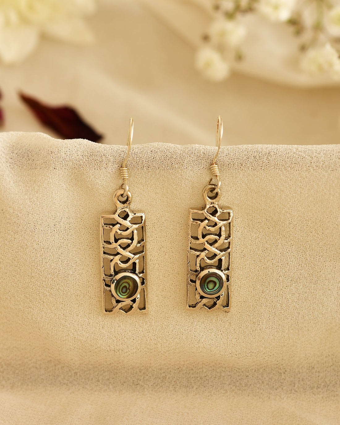 Filigree Bar Silver Earrings